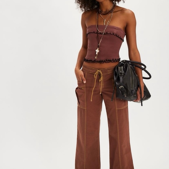 Free People North Shore Board Pants Nutmeg NWT Size -6 SUMMER READY ! - Picture 2 of 7